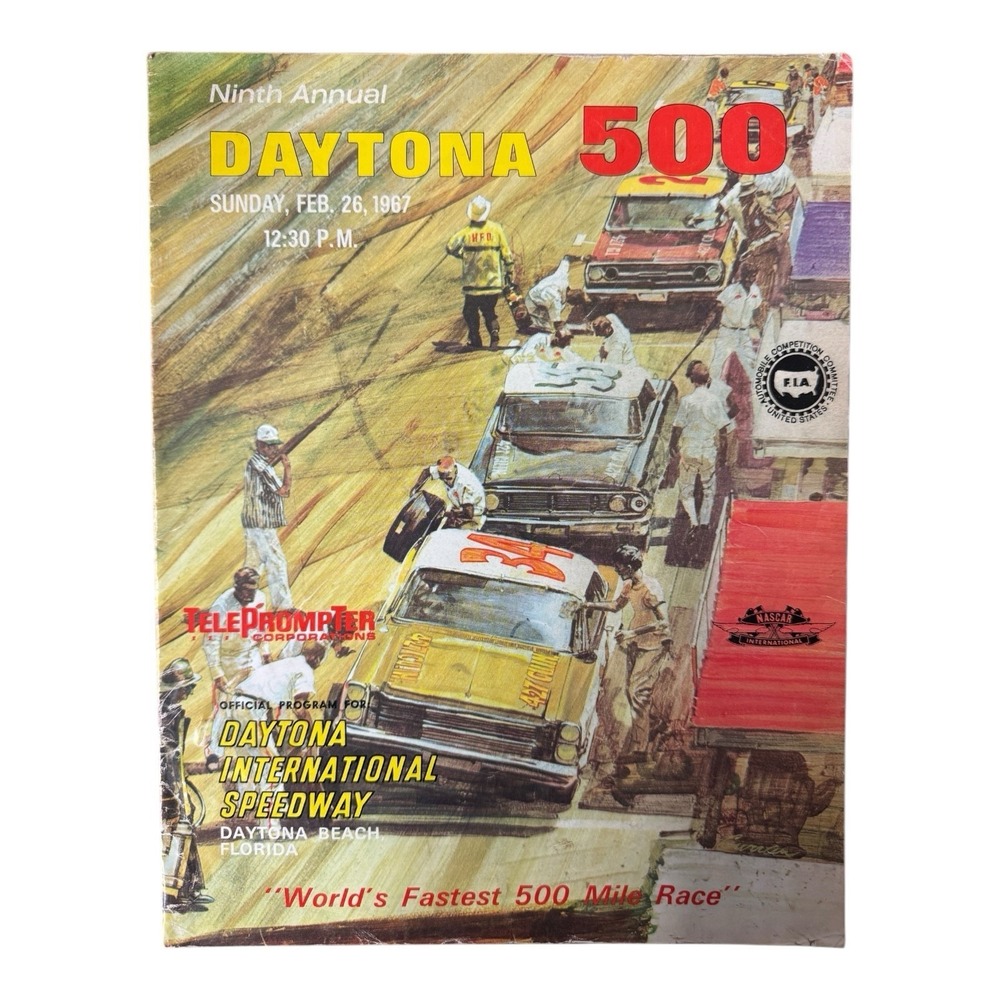 1967 9th Annual Daytona 500 Souvenir Program - Mario Andretti Winner